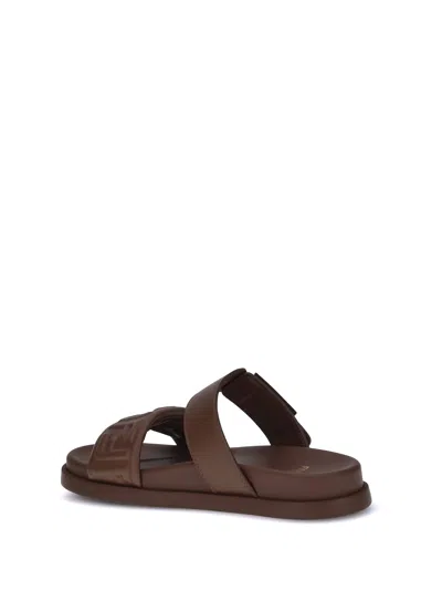 Fendi Slide Sandals With Buckle Detail And Flat Sole