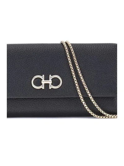 Ferragamo Women Wallet With Chain Shoulder Strap