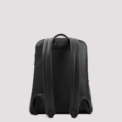 Giorgio Armani Grained Calf Leather Backpack Men In Black