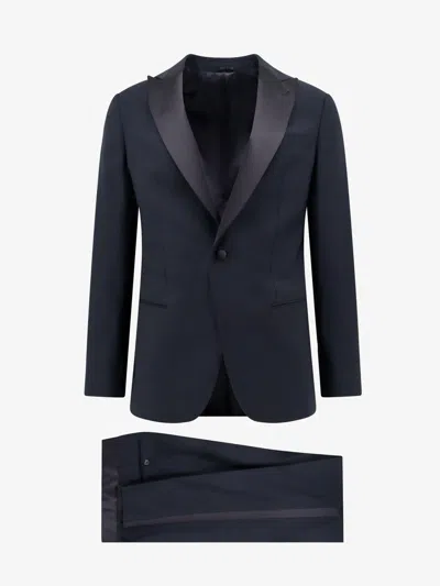 Giorgio Armani Single-breasted Wool Tuxedo Suit In Black