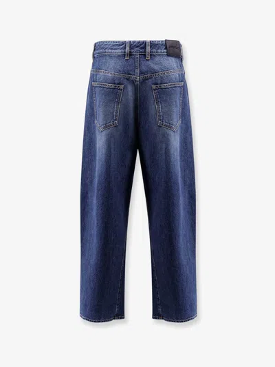 Givenchy Denim Trousers With Belt Loops And Contrast Stitching In Blue