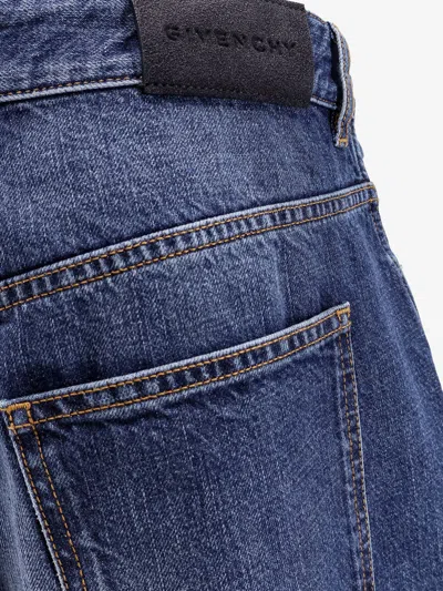 Givenchy Denim Trousers With Belt Loops And Contrast Stitching In Blue