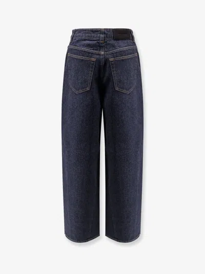 Givenchy Women Twisted Dark Blue Denim Jeans In Blue