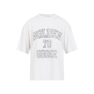 Golden Goose Journey Boxy Linen Graphic T-shirt In White