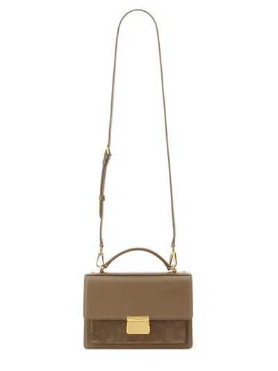 Golden Goose Suede Top Handle Cross-body Bag In Nude