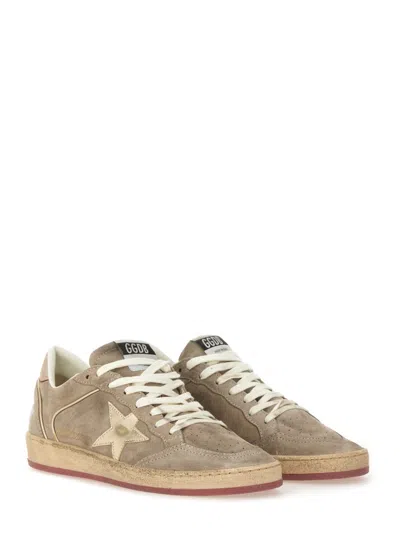 Golden Goose Light Beige Suede Sneakers With Star Detail In Pink