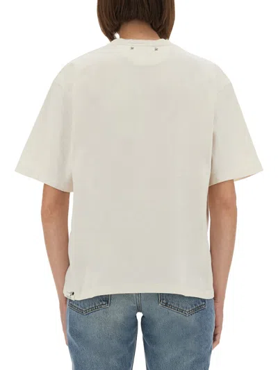 Golden Goose Deluxe Brand Rose Printed Crewneck T-shirt In White
