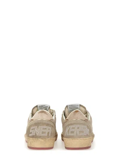 Golden Goose Light Beige Suede Sneakers With Star Detail In Pink