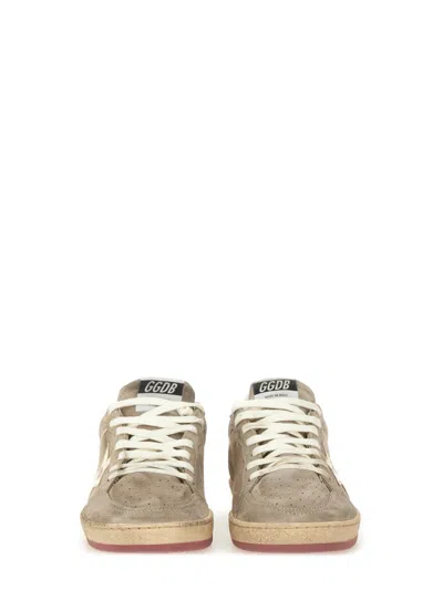 Golden Goose Light Beige Suede Sneakers With Star Detail In Pink