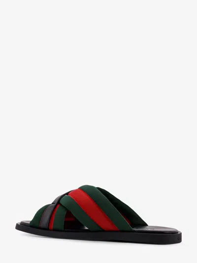 Gucci Web Sandals With Interlocking G In Black