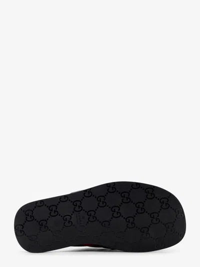 Gucci Web Sandals With Interlocking G In Black
