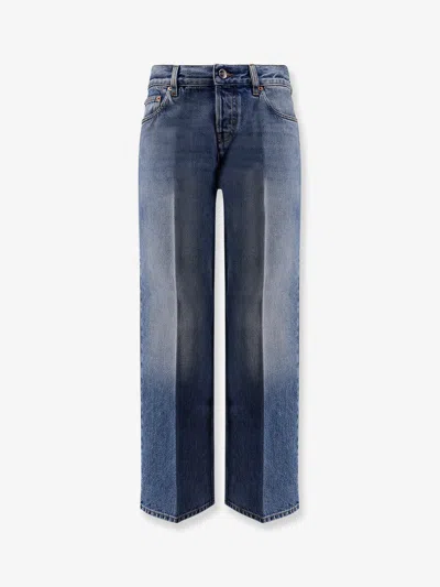 Gucci Women Cotton Jeans With  Rosso Ancora Naplak Tag In Black