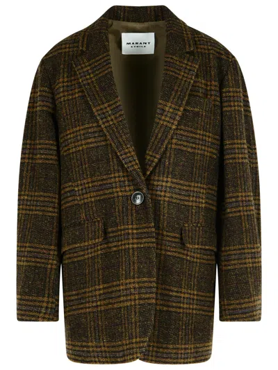 Isabel Marant Étoile 'gesina' Khaki Virgin Wool Blazer In Multi