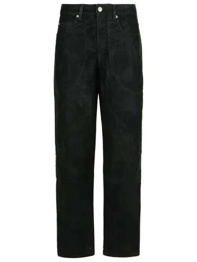 Isabel Marant Étoile Relaxed-fit High Waist Pants With Textured Surface In Black
