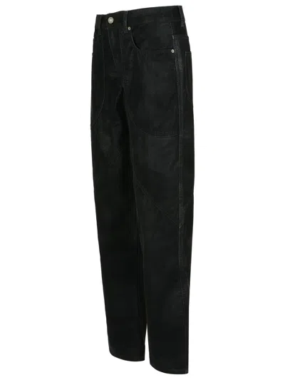 Isabel Marant Étoile Relaxed-fit High Waist Pants With Textured Surface In Black
