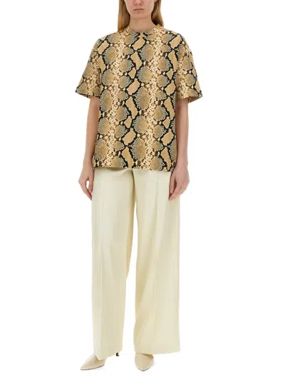Jil Sander Relaxed Fit T-shirt With Snake Skin Motif In Animal Print
