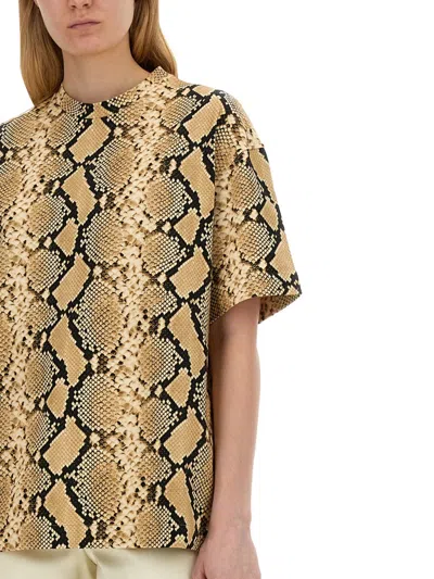 Jil Sander Relaxed Fit T-shirt With Snake Skin Motif In Animal Print