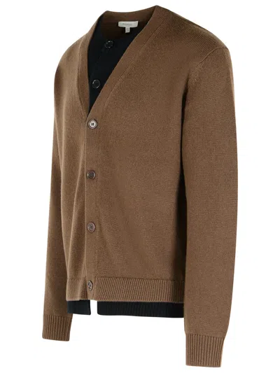 Jw Anderson Brown Cashmere Blend Layered Cardigan In Brown