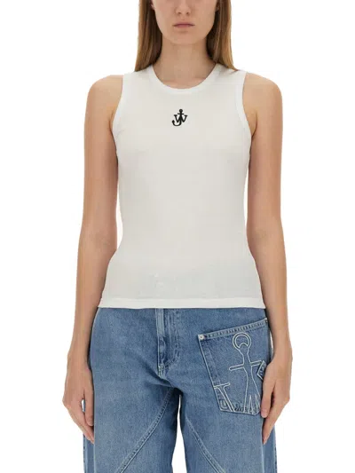 Jw Anderson J. W. Anderson 'anchor' White Cotton Tank Top In White