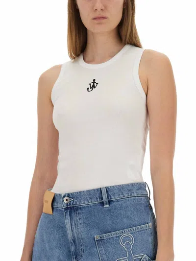 Jw Anderson J. W. Anderson 'anchor' White Cotton Tank Top In White