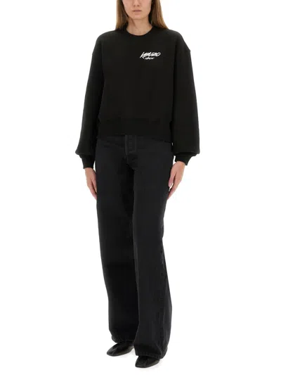 Kenzo Futura Oversize Cocoon Sweatshirt Sweatshirts Black In Black