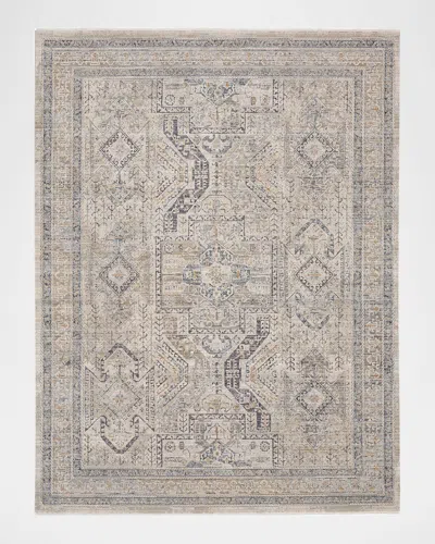 Nourison Lynx Gray/blue Power-loomed Rug, 9' X 12'