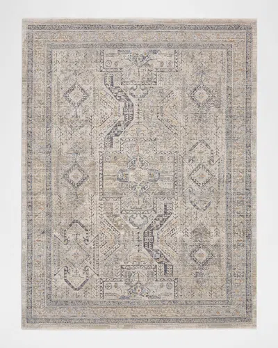 Nourison Lynx Gray/blue Power-loomed Rug, 8' X 10'