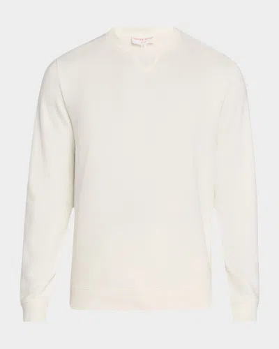 Derek Rose Men's Quinn Cotton-modal Loopback Crewneck Sweatshirt In White