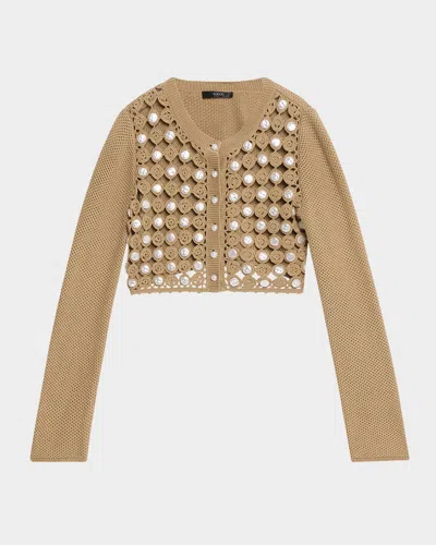 Toccin Noah Open-knit Cropped Cardigan