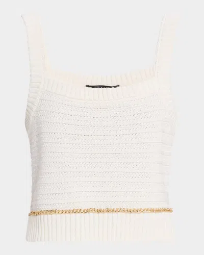 Toccin Daisy Cropped Knit Tank Top In Neutral