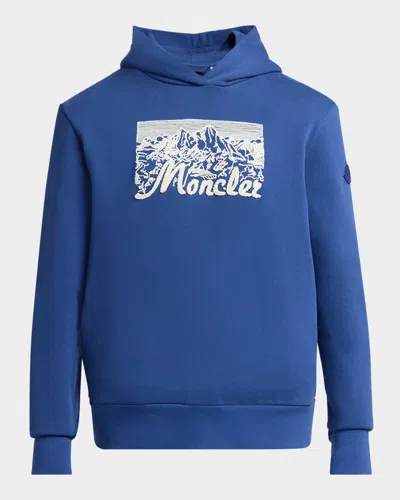 Moncler Embroidered Mountain Logo Cotton Hoodie