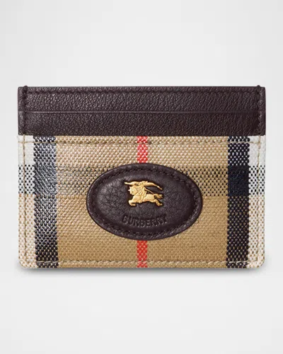 Burberry Highlands Check Jacquard Leather Card Case In Multi