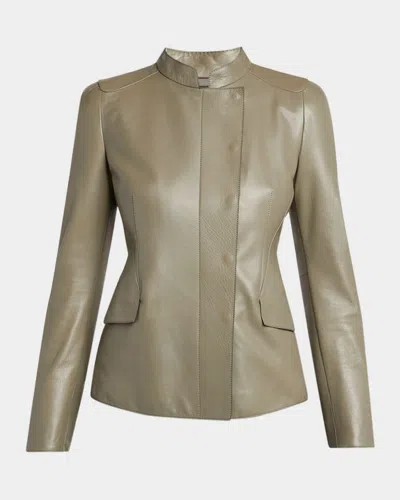 Giorgio Armani Fitted Nappa Leather Jacket