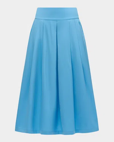 Callas Milano Consuela Pleated Cotton-silk Midi Skirt