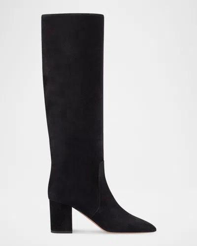Paris Texas Anja Suede Knee-high Boots In Black