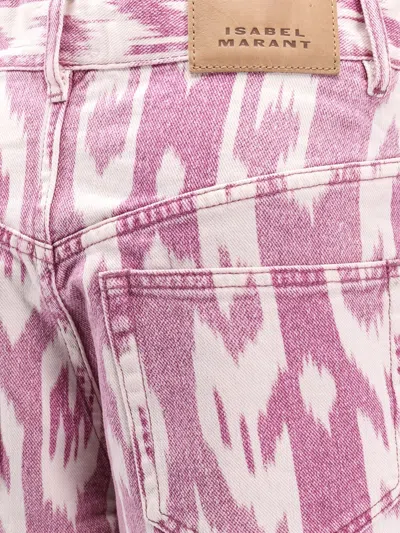 Isabel Marant Étoile Marant Etoile Women Joanny Denim Trouser With Ikat Print In Pink