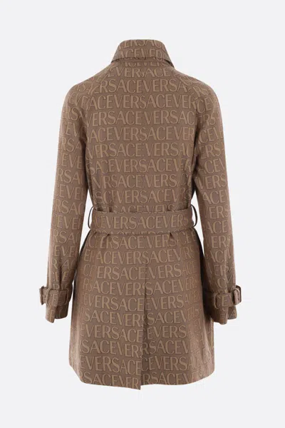 Versace Coats In Brown