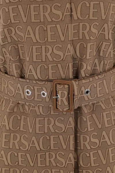 Versace Coats In Brown
