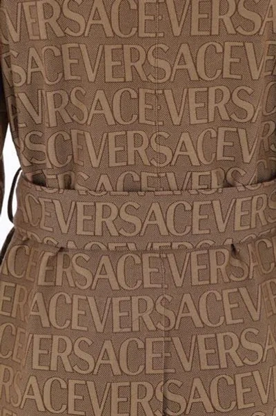 Versace Coats In Brown