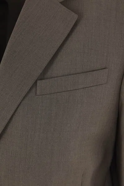 Loewe Tie-back Wool Blazer In Brown