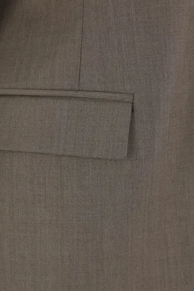 Loewe Tie-back Wool Blazer In Brown