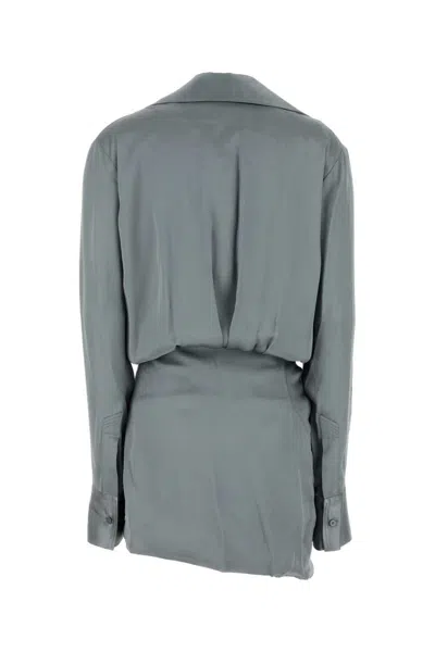 Attico Grey Mini Dress In Gray