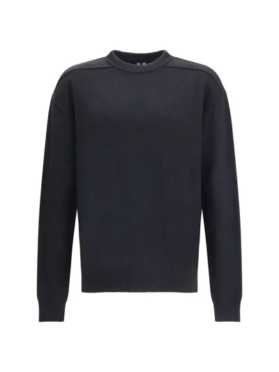 Rick Owens Exposed Stitching Wool Sweater In Black