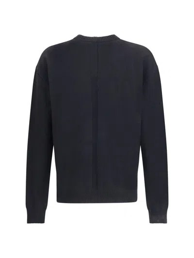 Rick Owens Exposed Stitching Wool Sweater In Black