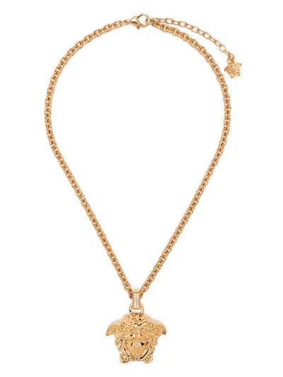 Versace Jellyfish Necklace With Crystals Accessories In Gold