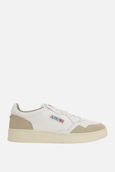 Autry White Leather And Suede Sneakers In White