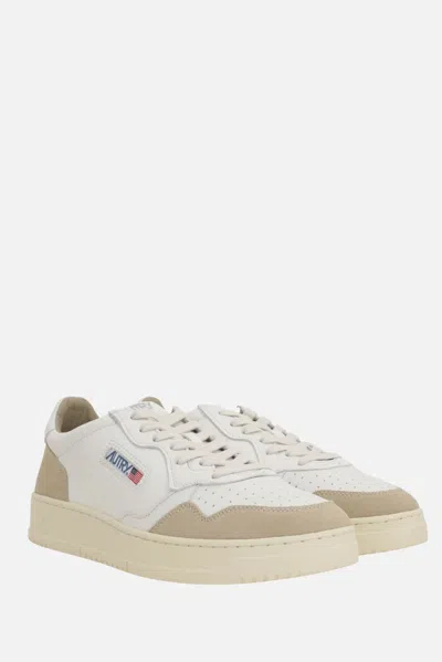 Autry White Leather And Suede Sneakers In White