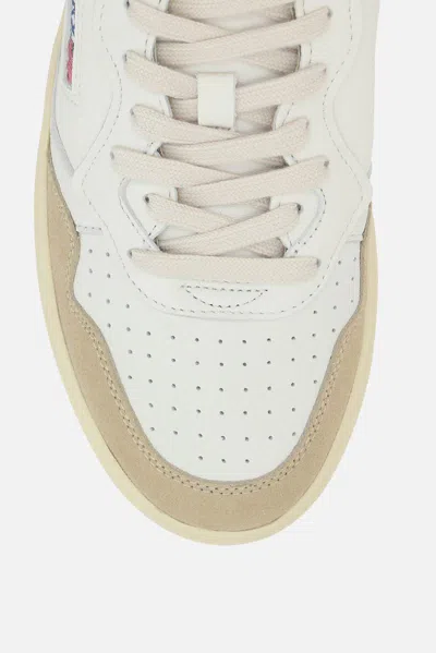 Autry White Leather And Suede Sneakers In White