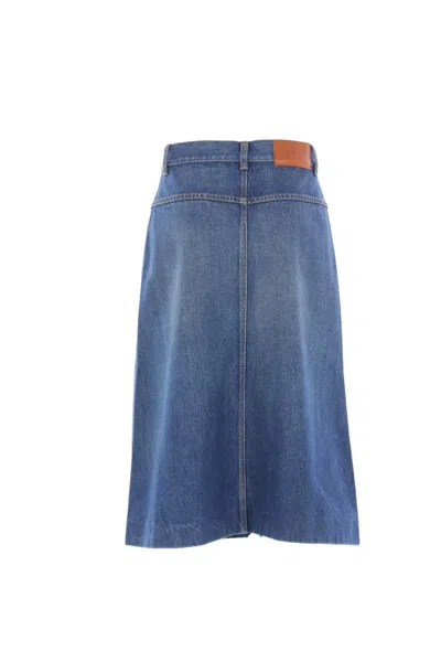 Chloé A-line Silhouette Midi Length Skirt In Blue