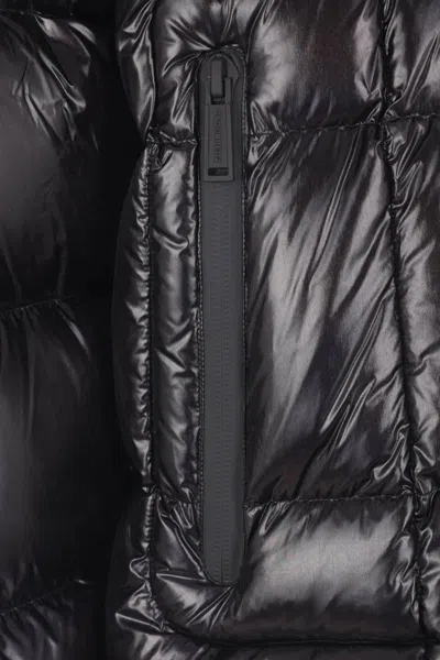 Dsquared2 Shiny Finish Puffer Bomber Jacket With Hood In Gray
